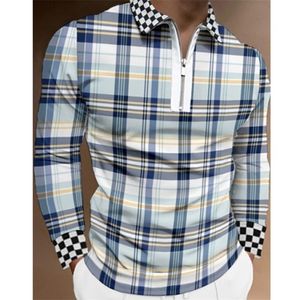 Poloshirts voor heren Casual zakelijke tops Effen kleur Lange mouw Mode Koreaanse stijl Slank L 2209082024