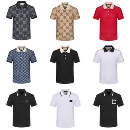 Mentes Polo CHIRNER POLOS CHIRTS POUR MAN FOCH FOCUME BRODERIE GARTER LITTES ABEUR