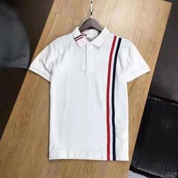 Heren PoloS Shirts Summer T-shirt T-stukken Designer Polo Neck Striped Borduurwerk Budge Letters Tops M-4XL