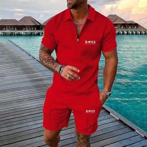 Polos pour hommes Sports Beachwear Streetwear décontracté 3d Polo à manches courtes à manches courtes Shorts de sports d'été