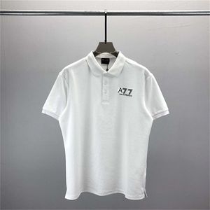 Polos para hombre Negocios de verano HighEnd Color sólido de alta calidad Polo de manga corta Cuello de solapa Hombres Moda Casual Sin rastro Impresión A22