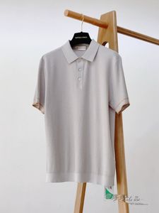 Mens Polos Summer Business Leisure Shirt Brunello T-shirts à manches courtes Brunello Khaki Black