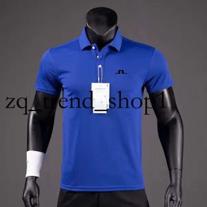 Polos pour hommes Chemises de golf d'été pour hommes Polo décontracté manches courtes respirant rapidement sèche J Lindeberg Wear Sports T-shirt 93