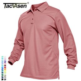 Polos para hombre TACVASEN Verano de manga larga Rendimiento Camisetas de secado rápido Camisa táctica Camisas de trabajo del equipo de golf Jersey Casual Tops 230607