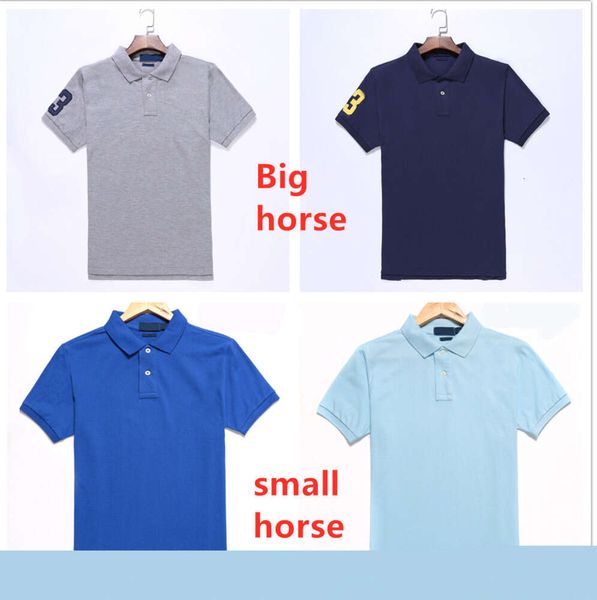 Polos pour hommes Top Tee T-shirts à manches courtes Grand ou petit cheval Plus la taille S-2XL Broderie multicolore Hommes Classique Business Casual Coton respirant Noël 66