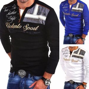 Mens Polos Zogaa Fashion Long Sleeve Gedrukte Collared Polo T -shirts 230815