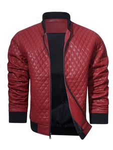 Hommes Populaire Machine Quilting Baseball Col Costume De Vol Grande Taille Manteau À La Mode De Style Européen Et Américain Veste En Cuir Manteau Tre