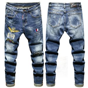 Heren PP Jeans Designer Jeans Fashion Distressed Ripped Bikers Womens Denim cargo borduurwerk Heren punkbroek D-K30