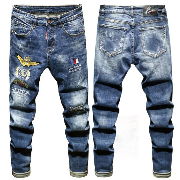 Hommes PP Jeans Designer Jeans Mode En détresse Ripped Bikers Femmes Denim cargo broderie Hommes punk Pantalon D-K30