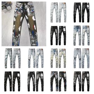 Mens pruple jeans Hommes Ksubi Jeans Street Trend Zipper Chain True Jeans Décoration Ripped Rips Stretch Black Motocycle Denim jeans true jeans
