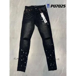 Brand pour hommes pourpre jeans créatrice de mode en détresse violet pour hommes jeans pourpre noirs 4192