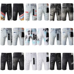 Mentille Purple Denim Shorts Jeans Designer Jean Fashion Fashion Ripped Bikers Womens Denims Cargo for Men Black Pantal