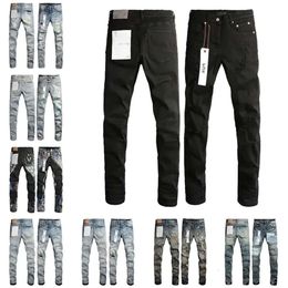 Hommes Purple Designer Jeans Mode Distressed Ripped Bikers Femmes Denim Cargo pour hommes Pantalon noir canadien