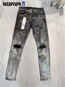 Hommes Violet Designer Jeans Mode Distressed Ripped Bikers Femmes Denim Cargo pour hommes B L o e