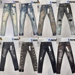 Jeans pourpre design pourpre jean en détresse des motards en détresse pour femmes cargo denim pour hommes pantalons noirs rétro streetwear pantalon décontracté designers joggers pantalon