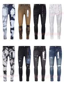 Hommes Violet Jeans Designer Mode Distressed Ripped Bikers Femmes Denim Cargo pour hommes Pantalons noirs 2024 Nouvelle étiquette