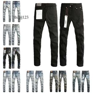 Hommes Violet Jeans Designer Mode Distressed Ripped Bikers Femmes Denim Cargo Pour Hommes Pantalon Noir H D En Gros 2 Pièces 10% Dicount