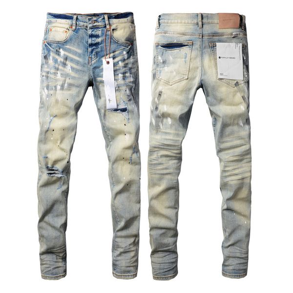 Mens Purple Jeans Designer Jean Mode Distressed Ripped Bikers Femmes Denim Cargo pour hommes Pantalon noir Retro Streetwear Casual Pantalons de survêtement Designers Joggers Pantalons