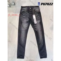 Heren Purple Jeans Designer Jeans Fashion Distressed Riple Bikers Dames Super High Quality Denim Cargo for Men Black Pants 643