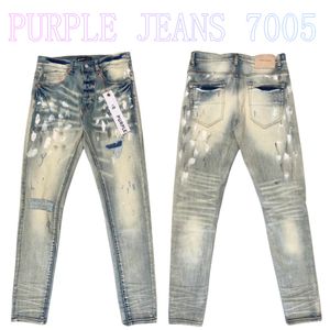 Hommes Violet Jeans Designer Jeans Mode Distressed Ripped Bikers Femmes Denim cargo pour hommes Pantalon noir PU7005