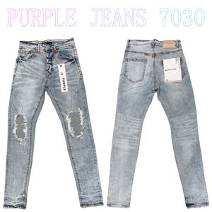 Heren Purple Jeans Designer Jeans Fashion Distressed Riple Bikers Dames Denim Cargo for Men Black Pants Pu7030