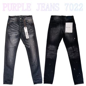 Hommes Violet Jeans Designer Jeans Mode Distressed Ripped Bikers Femmes Denim cargo pour hommes Pantalon noir PU7022