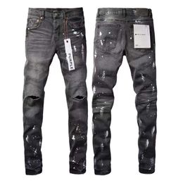 Jeans pourpre en jean pourpre jean concepteur déchiré de jean régulier droit denim long jean noir blindage à ferme