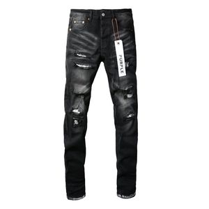 Jeans pourpre en jean pourpre jeans de créateur déchiré de jean régulier droit denim long jean noir à fermeture éclair droit voler long pantalon mid pantalon pour hommes jeans de designer noir