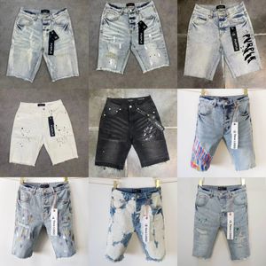 Bourt-jean pourpre shorts décontractés Biker Ripped Slim Straight Medium Designer Empilé Ksubi Trendy Brand Retro Pantal