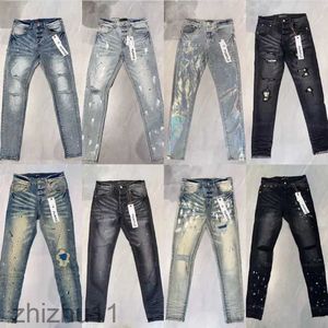 Jeans violets pour hommes True Jeans Homme Violet Jean Ksubi Designer Noir Autocollants Skinny Lavage clair Déchiré Moto Rock Revival Joggers Religions Denim A76S A76S