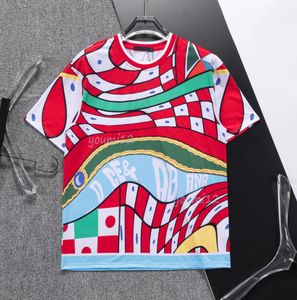 Herenkwaliteit mode t-shirts casual streetwear korte mouw brief multi color printing heren kleding tee tops o-neck t-shirt