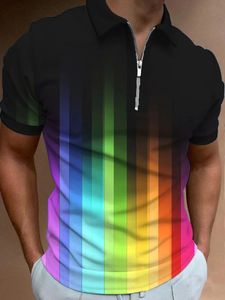 Menbow Rainbow Gradient Art Primp Polo Polo 3D Polo Polo Polo Collit Collit Fit Polo Polo 240307