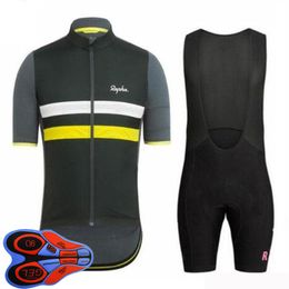 Mens Rapha Team Fietsen Jersey Bib Shorts Set Racing Fietskleding Maillot Ciclismo Zomer Sneldrogende MTB Bike Kleding Sportkleding Y21041033