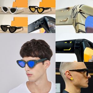 Lunettes de soleil œil de chat rétro pour hommes Lunettes de piste avec logo de lettre de mode Lentilles en résine de haute qualité Options multicolores de luxe avec étui de protection Z2612W