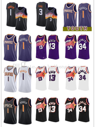 Hombres Retro Devin 1 Booker Chris 3 Paul DeAndre 22 Ayton Jersey Steve 13 Nash NCAA Baloncesto Jersey 34 Barkley 1 Booker 3 Paul Camisetas