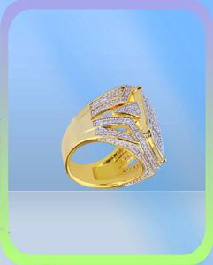 Heren retro stijlontwerp cz bling bling ring micro plave kubieke zirconia gesimuleerde diamanten hiphop size7size11 ringen7975149