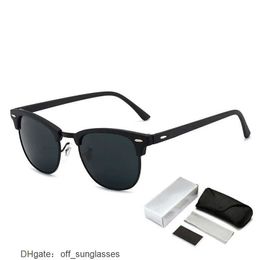 Mens Rey Ban Rays Desinger Bans Wayfarer 51MM Gafas de sol polarizadas polarizadas para mujer Lentes negras Gafas de sol Mujer Hombre Rectángulo verde 8R9M