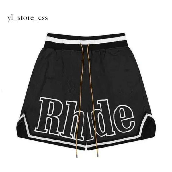 Mens Rhud Short Moda Hombres Mujeres Casual Reflectante Rhude Shirt Skateboard Hip Hop Beach Rhude Pocket Alta calidad Rhude White Shorts Border Asian 9464