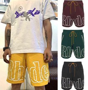 Mens Rhude Swim Shorts S Fashion Men Women Casual Reflective Skateboard Hip Hop Beach Pocket Zipper Losse korte broek Aziatische maat