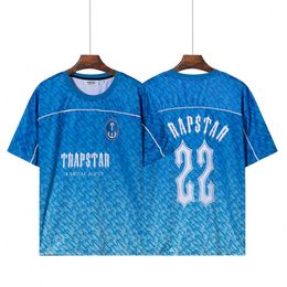 Mens Trapstar T-shirt Monogram Football Jersey High Street Top Tees Men Femmes T-shirt lâche décontracté Streetwear