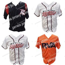 Heren Richmond Vliegende eekhoorns Wit zwart oranje aangepaste dubbele ed shirts honkbal jerseys van hoge kwaliteit