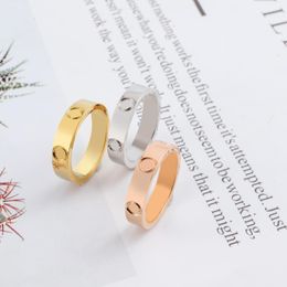 Bague pour hommes Designer pour hommes et femmes Lover Rings 3 couleurs or rose argent acier inoxydable couple sud-américain anneaux design de mode femmes bijoux taille 4 mm largeur