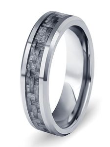 Anneau masculin nouveau Tungsten Steel Men039s Ring Jewelry New Simple Carbone Fibre Tungstten Steel Ring6894513