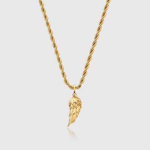 Chaîne de corde pour hommes Accsori en acier inoxydable or poivre piment ange aile pendentif collier