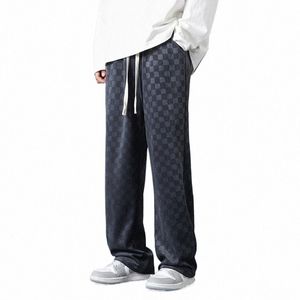 Heren running baggy trainingsbroek Plaid Corduroy rechte pijp wijde pijpen jogger casual joggingbroek voor mannen a6zo #