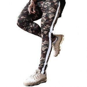 Heren Running Broek Camo Zwarte Slanke Skinny Legging Joggers Streetwear Casual Sportbroek Training Workout Fitn Joggingbroek G8di #