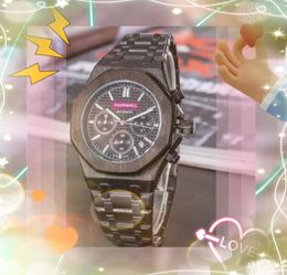 Mens Running Seconds Luxe Designer Montres Quartz Automatique Machines Mouvement Horloge En Acier Inoxydable Bracelet En Caoutchouc Étanche Montre-Bracelet Relogio Masculino