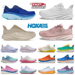 Chaussures de course pour hommes Hokah Designer Sneakers Clifton 9 Femmes Bondi 8 Sneaker Hokka Nimbus Cloud Hok Eau glacée One Anthracite Randonnée Chaussure Menti