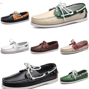 Chaussures de course en cuir pour hommes, style britannique 5, noir, blanc, marron, vert, jaune, rouge, mode, extérieur, confortable, respirant, 40