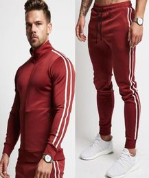 Mens Running Sportswear SweatshirtsWeatPants Pantalons Gym Fitness Training Vestes Pantalons 2PCSSET